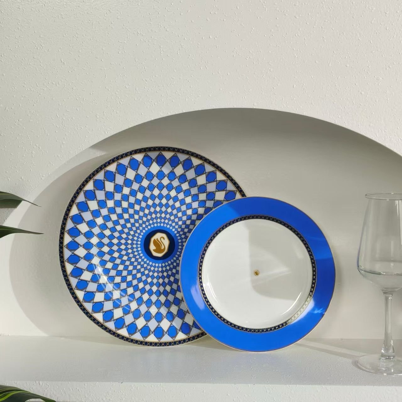 Swarovski Plates set of two blue plates - Swarovski Plates | Aleppo Gift UAE